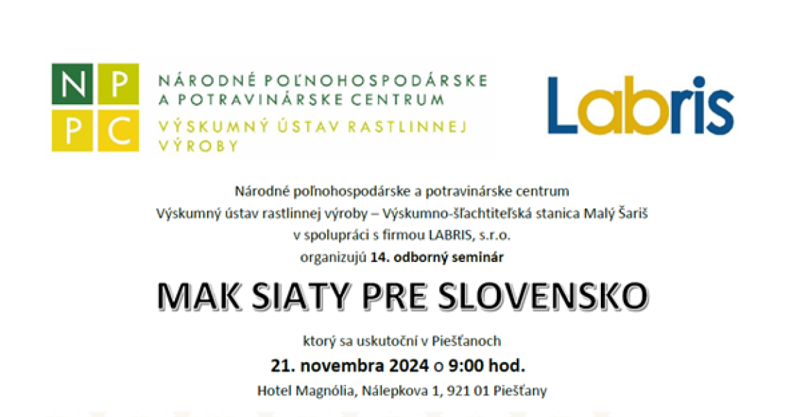 VÚRV_Mak siaty pre Slovensko_pozvánka_2024